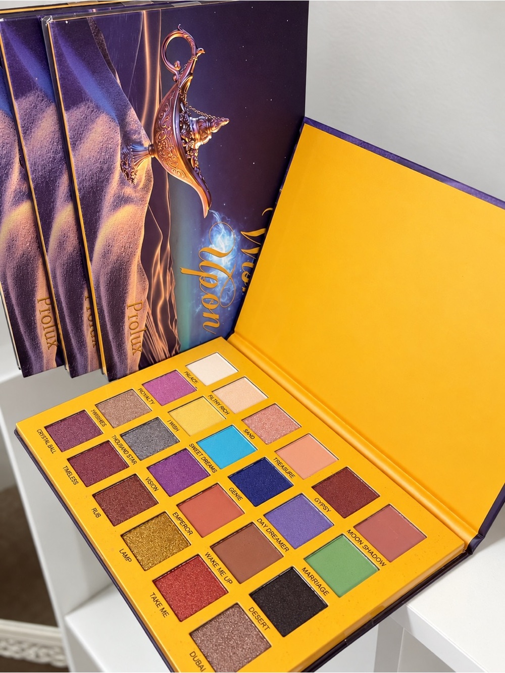 Moon-Inspired 28-Color Eyeshadow Palette — Purple & Yellow